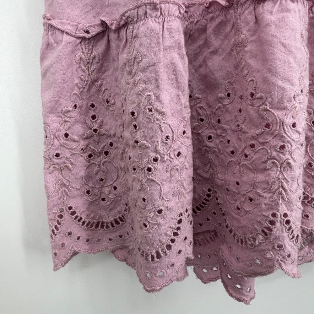 Loft Beach Womens XL Halter Strap Midi Dress Orchid Pink Eyelet Embroidered Trim - Picture 8 of 10